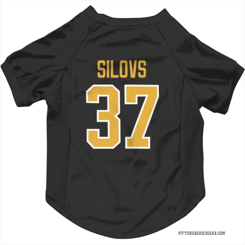 Arturs Silovs  Black Pittsburgh Penguins  Cat & Dog Pet Jersey