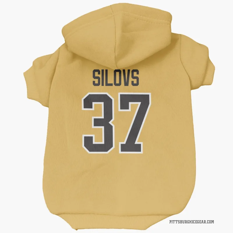 Arturs Silovs  Gold Pittsburgh Penguins  Cat & Dog Pet Hoodie