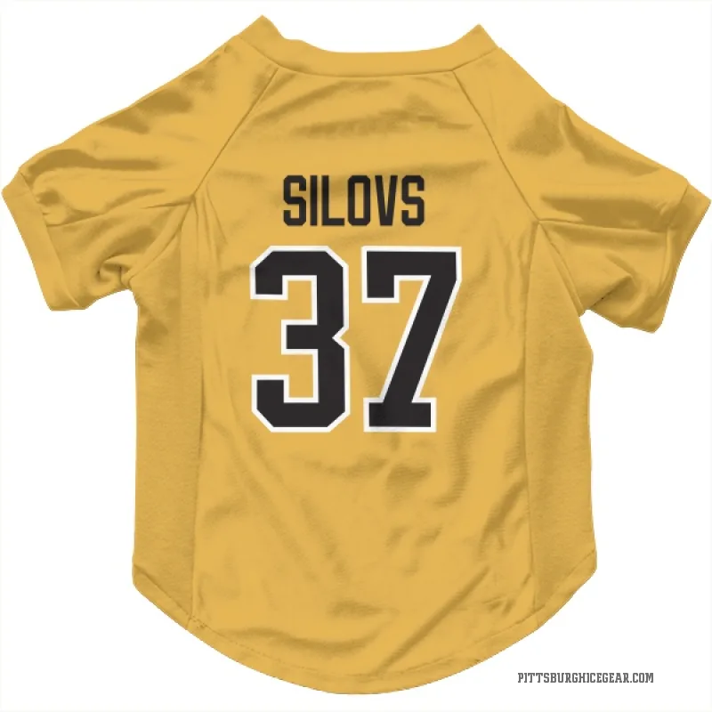Arturs Silovs  Gold Pittsburgh Penguins  Cat & Dog Pet Jersey