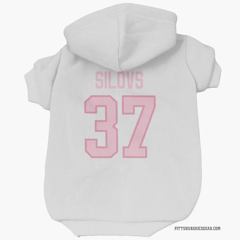 Arturs Silovs  White Pink Pittsburgh Penguins  Cat & Dog Pet Hoodie
