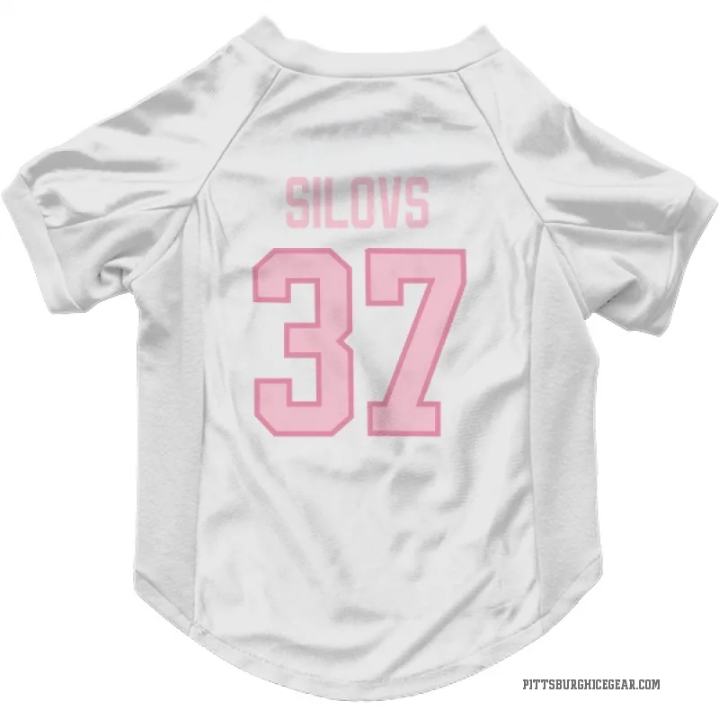Arturs Silovs  White Pink Pittsburgh Penguins  Cat & Dog Pet Jersey