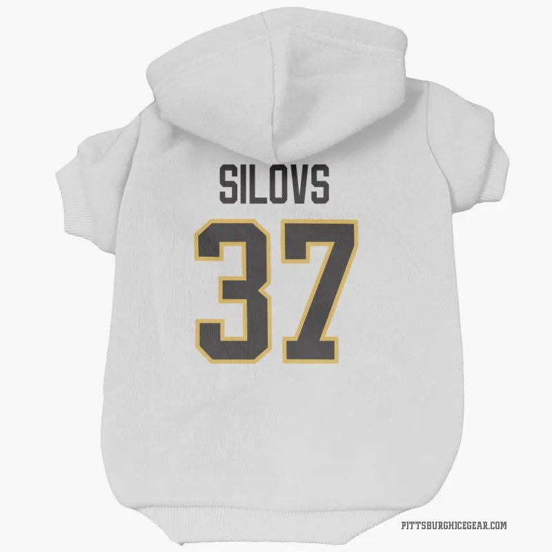 Arturs Silovs  White Pittsburgh Penguins  Cat & Dog Pet Hoodie