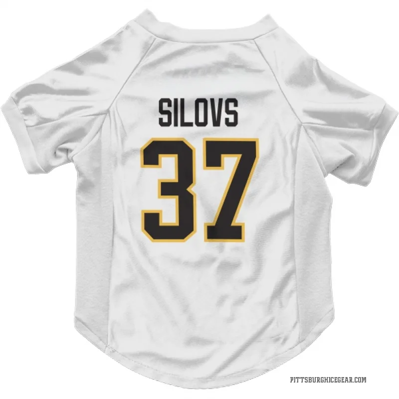 Arturs Silovs  White Pittsburgh Penguins  Cat & Dog Pet Jersey