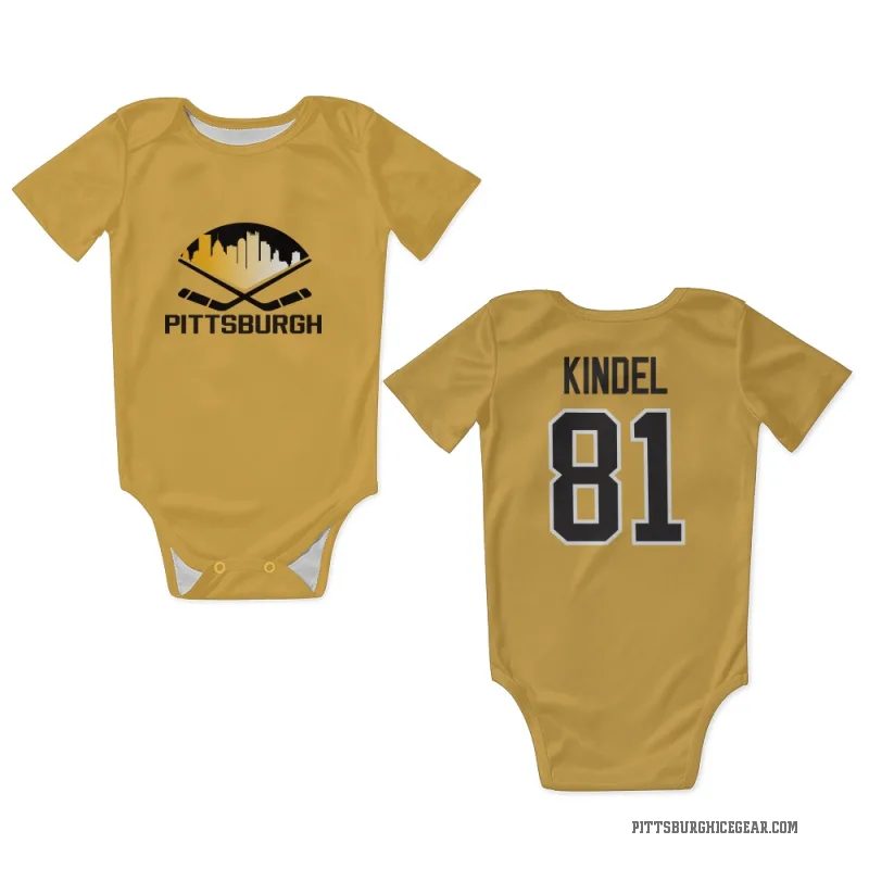 Ben Kindel  Gold Pittsburgh Penguins  Newborn & Infant Bodysuit
