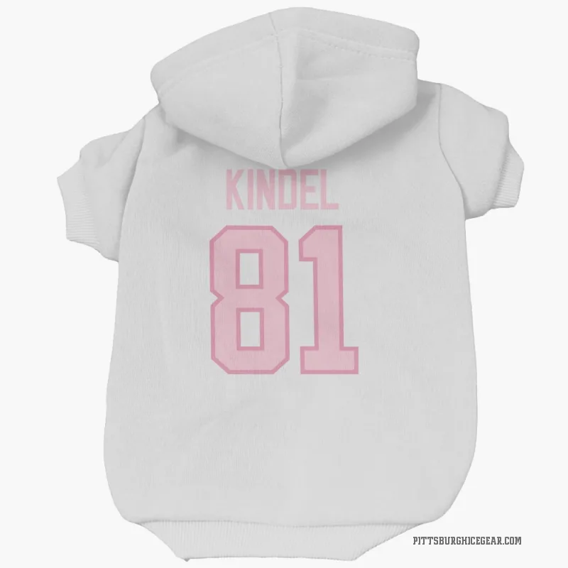 Ben Kindel  White Pink Pittsburgh Penguins  Cat & Dog Pet Hoodie