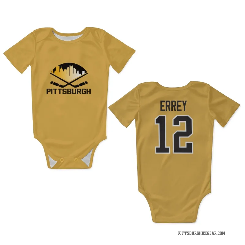 Bob Errey  Gold Pittsburgh Penguins  Newborn & Infant Bodysuit