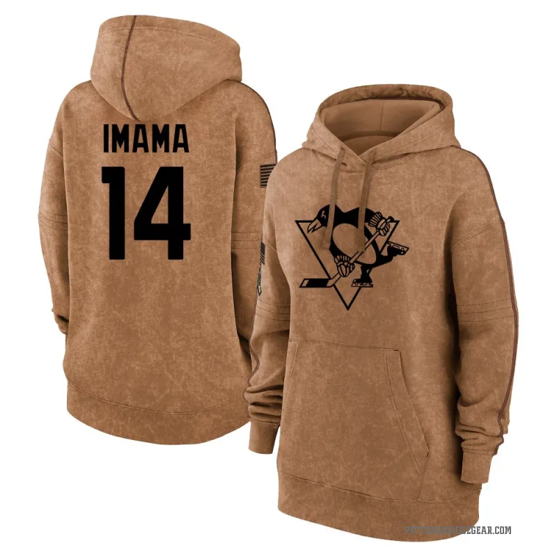 Bokondji Imama Women's Brown Pittsburgh Penguins 2023 Salute to Service Pullover Hoodie