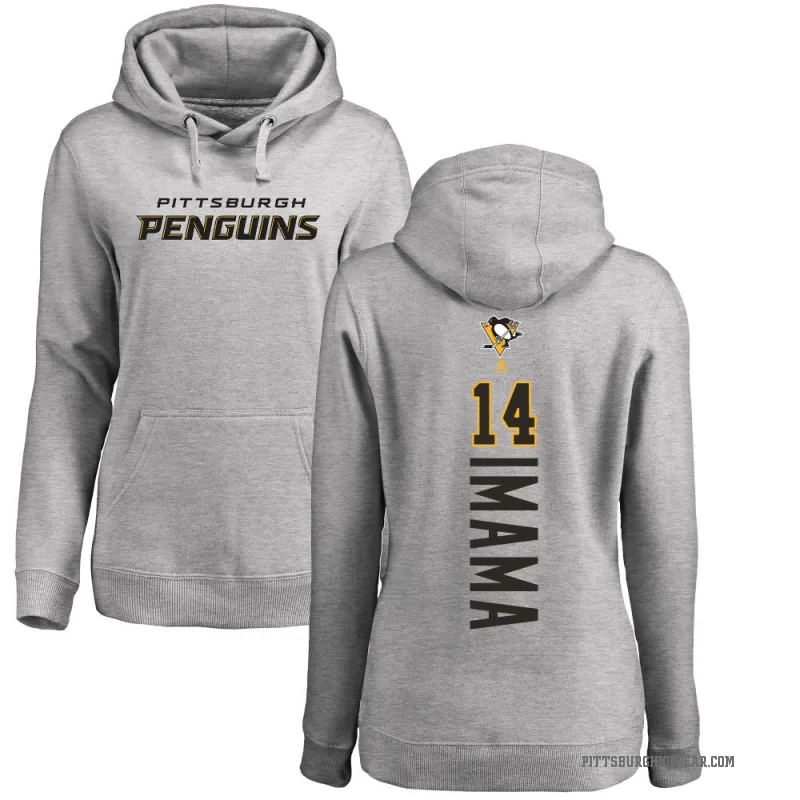 Bokondji Imama Women's Pittsburgh Penguins Branded Ash Backer Pullover Hoodie