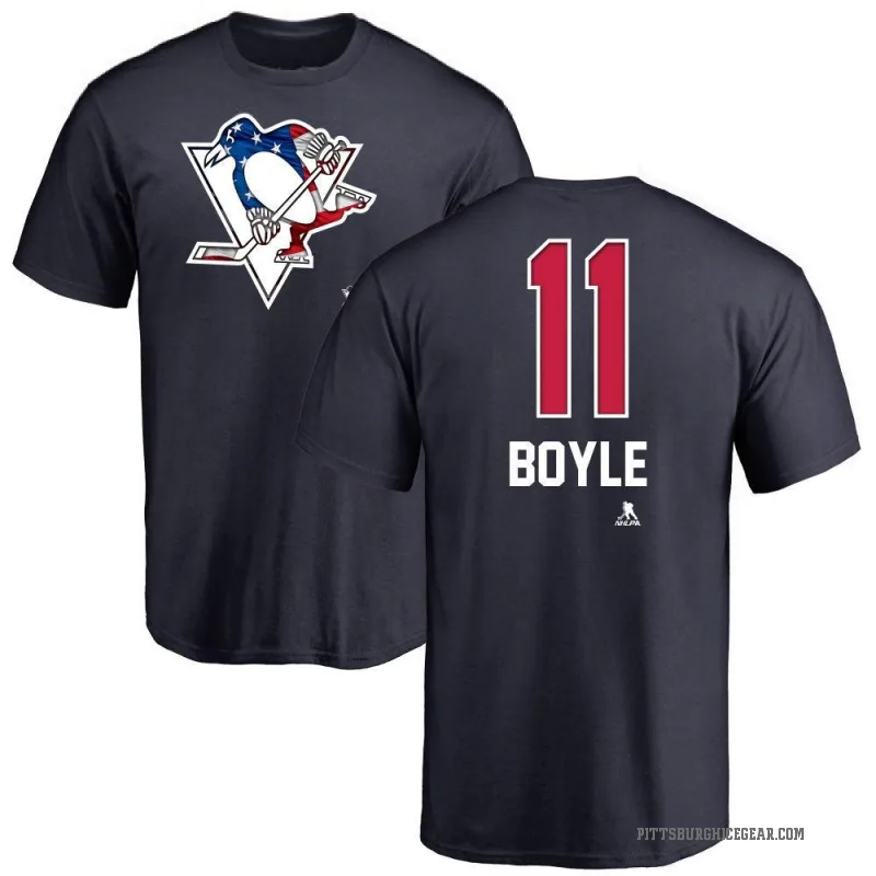 Brian Boyle Men's Navy Pittsburgh Penguins Name and Number Banner Wave T-Shirt -