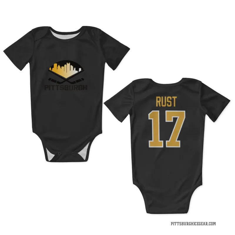 Bryan Rust  Black Pittsburgh Penguins  Newborn & Infant Bodysuit