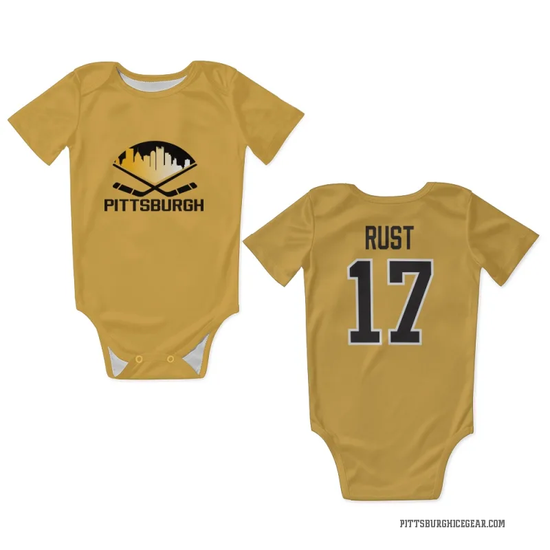 Bryan Rust  Gold Pittsburgh Penguins  Newborn & Infant Bodysuit