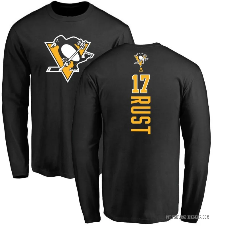 Bryan Rust Men's Black Pittsburgh Penguins Backer Long Sleeve T-Shirt -