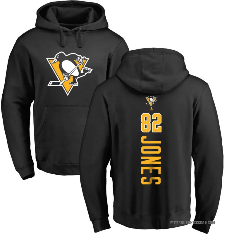 Caleb Jones Men's Black Pittsburgh Penguins Branded Backer Pullover Hoodie
