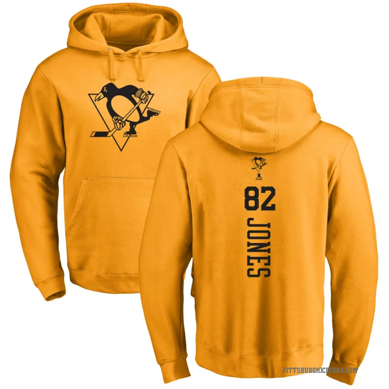 Caleb Jones Men's Gold Pittsburgh Penguins Branded One Color Backer Pullover Hoodie