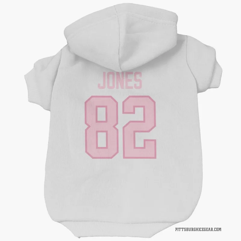 Caleb Jones  White Pink Pittsburgh Penguins  Cat & Dog Pet Hoodie