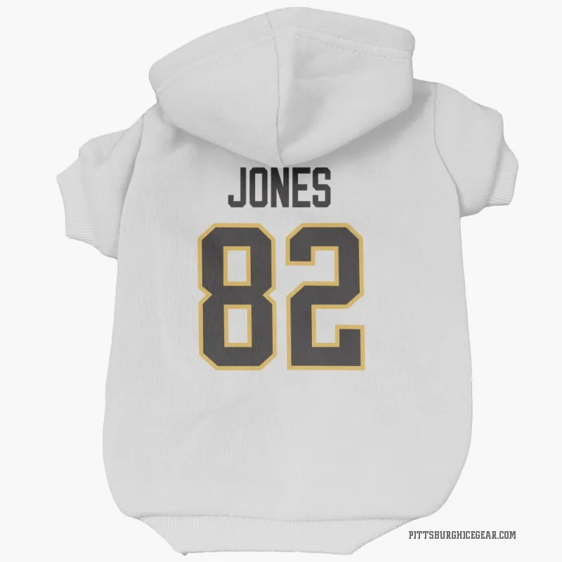 Caleb Jones  White Pittsburgh Penguins  Cat & Dog Pet Hoodie