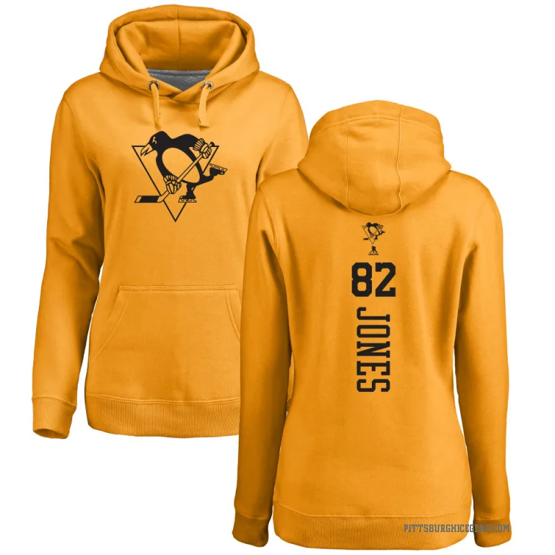 Caleb Jones Women's Gold Pittsburgh Penguins Branded One Color Backer Pullover Hoodie