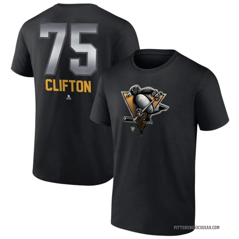 Connor Clifton Men's Black Pittsburgh Penguins Midnight Mascot Logo T-Shirt