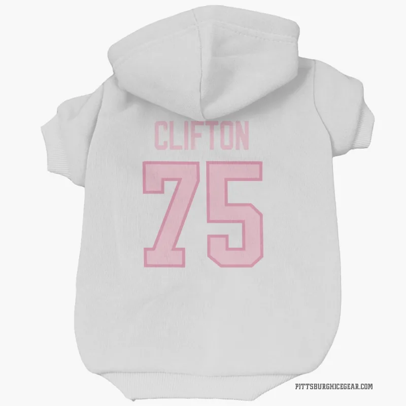 Connor Clifton  White Pink Pittsburgh Penguins  Cat & Dog Pet Hoodie