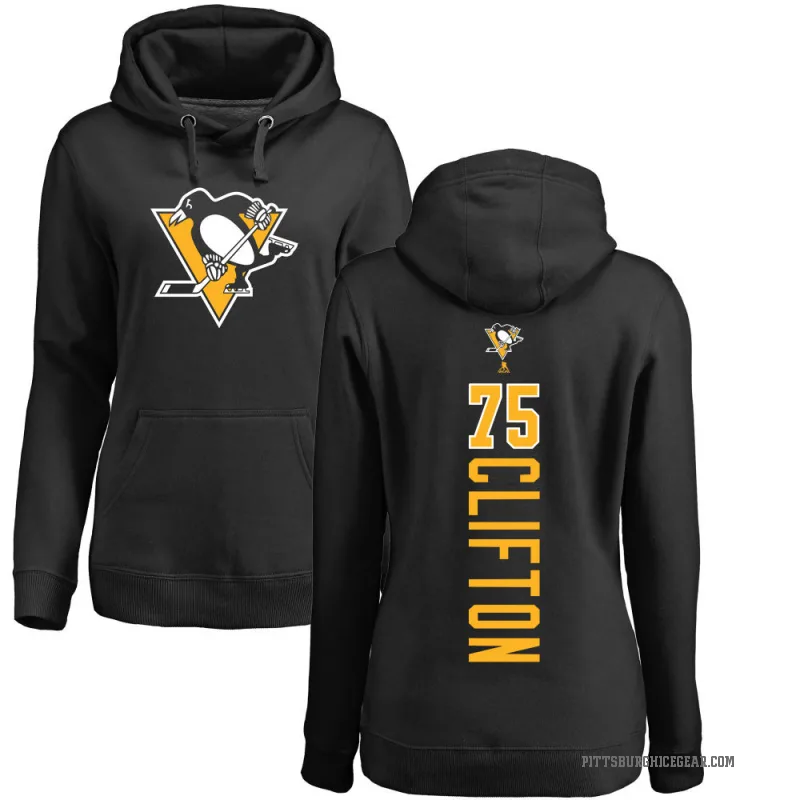 Connor Clifton Women's Black Pittsburgh Penguins Branded Backer Pullover Hoodie