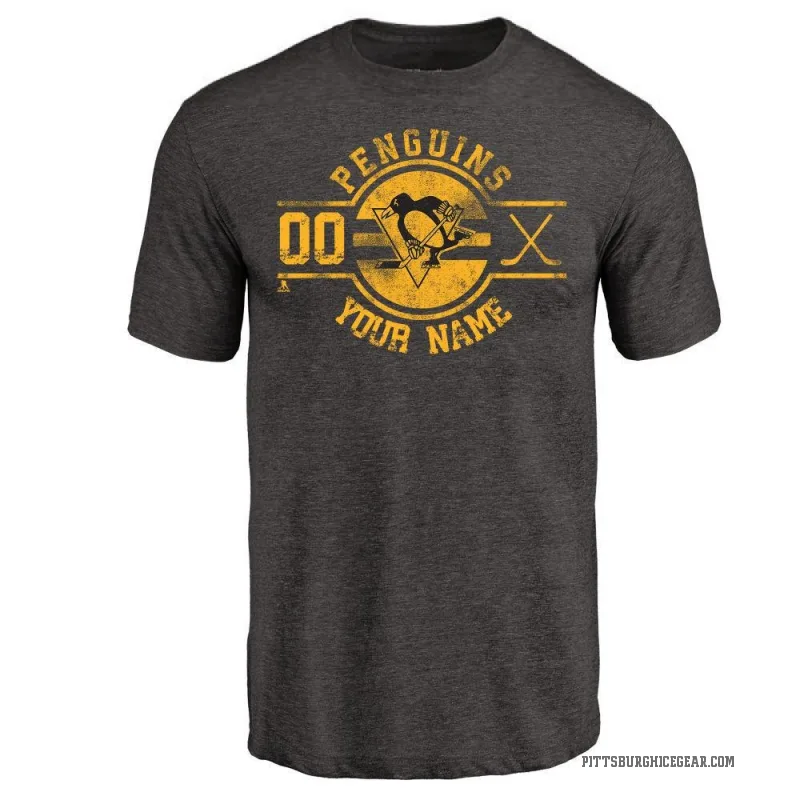 Custom Men's Black Pittsburgh Penguins Insignia T-Shirt -