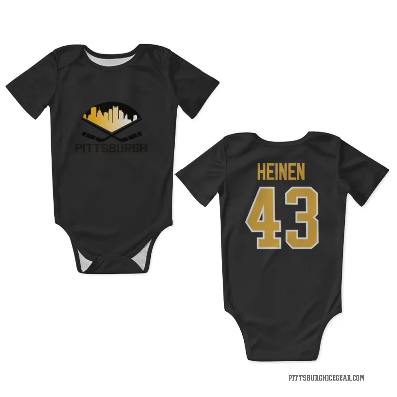 Danton Heinen  Black Pittsburgh Penguins  Newborn & Infant Bodysuit
