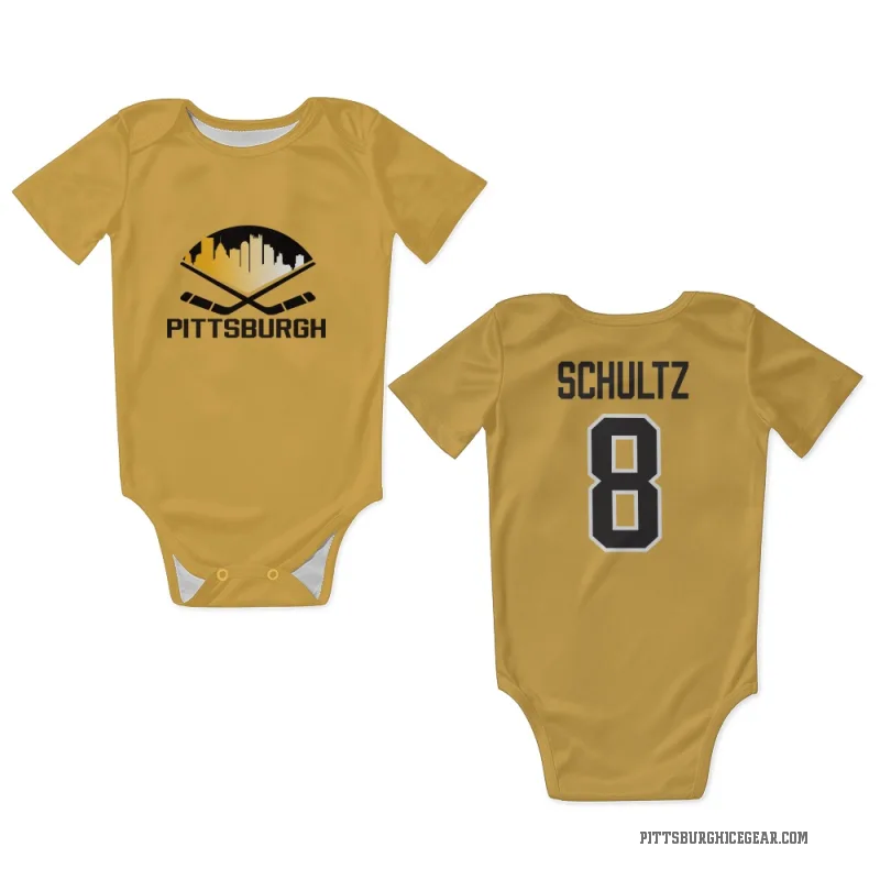 Dave Schultz  Gold Pittsburgh Penguins  Newborn & Infant Bodysuit