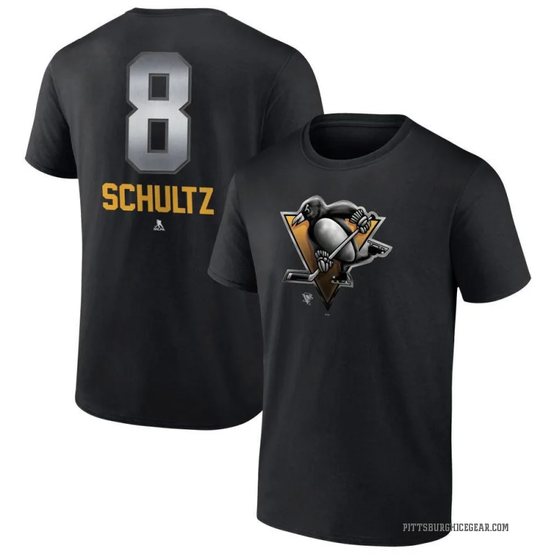 Dave Schultz Youth Black Pittsburgh Penguins Midnight Mascot Logo T-Shirt