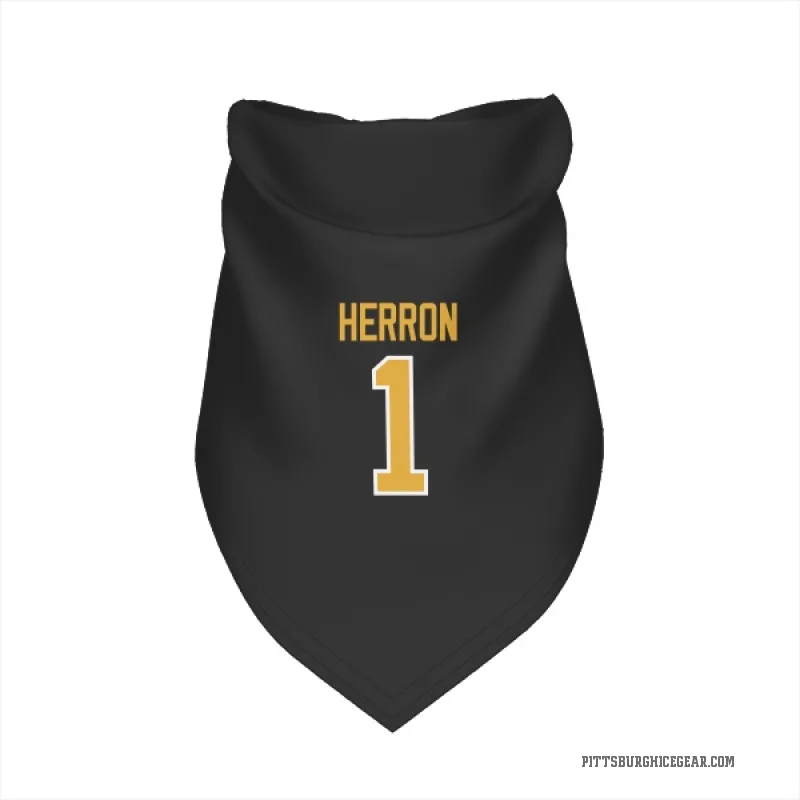 Denis Herron  Black Pittsburgh Penguins  Cat & Dog Pet Bandana