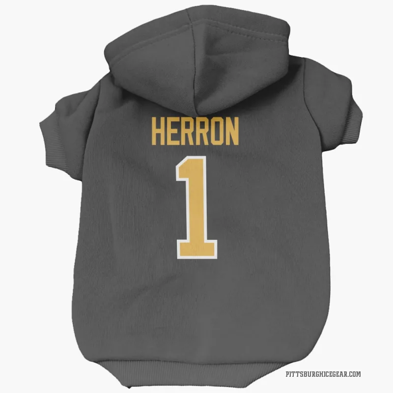 Denis Herron  Black Pittsburgh Penguins  Cat & Dog Pet Hoodie