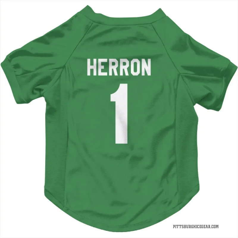 Denis Herron  Green Pittsburgh Penguins  Cat & Dog Pet Jersey