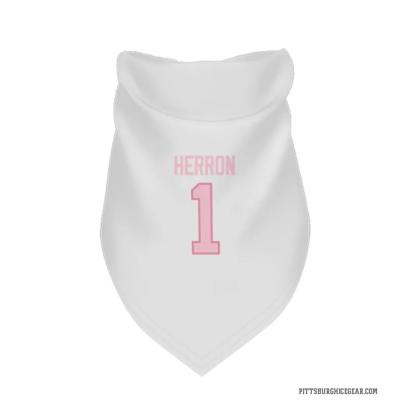 Denis Herron  White Pink Pittsburgh Penguins  Cat & Dog Pet Bandana
