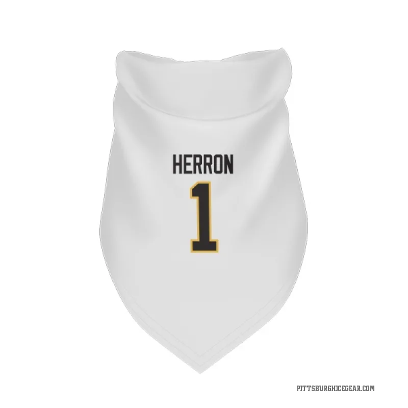 Denis Herron  White Pittsburgh Penguins  Cat & Dog Pet Bandana