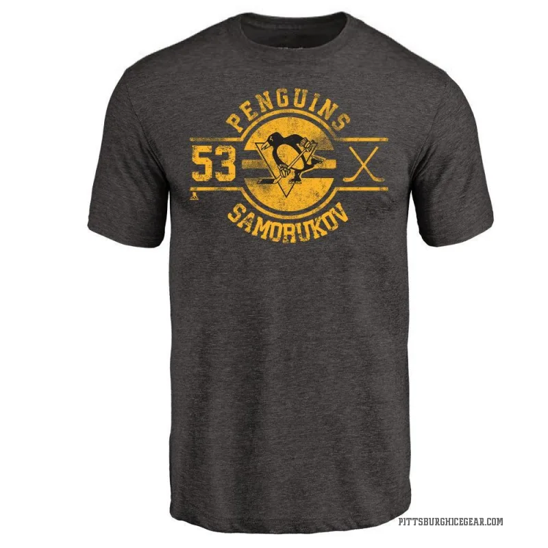 Dmitri Samorukov Men's Black Pittsburgh Penguins Insignia T-Shirt -