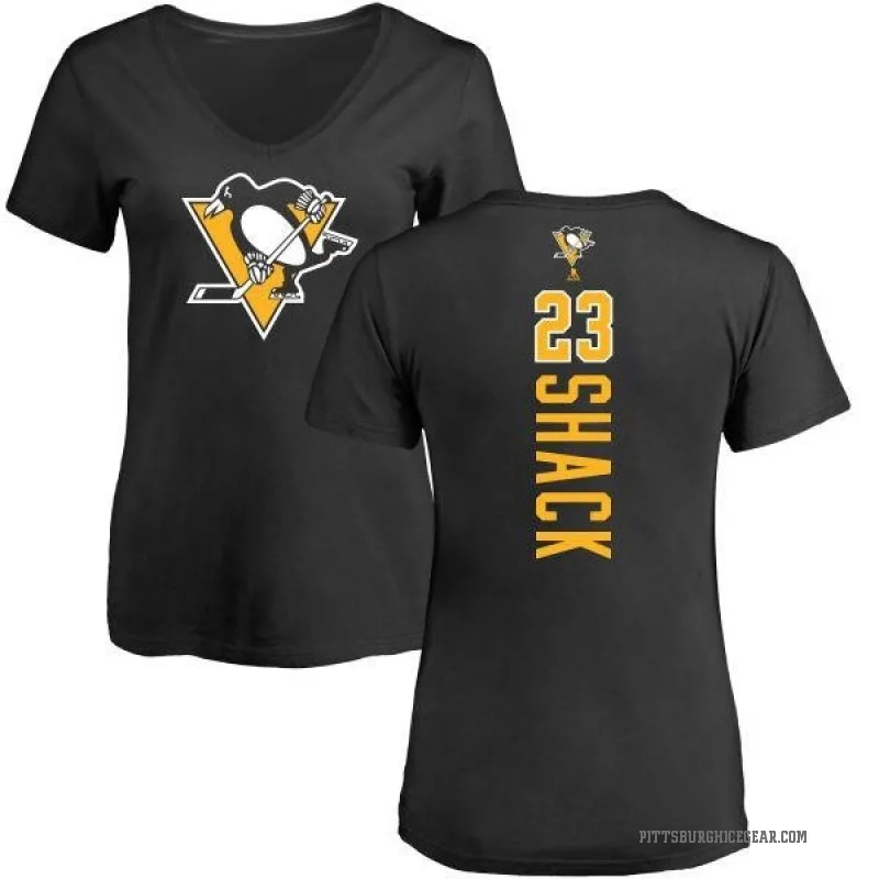 Eddie Shack Women's Black Pittsburgh Penguins Backer T-Shirt -