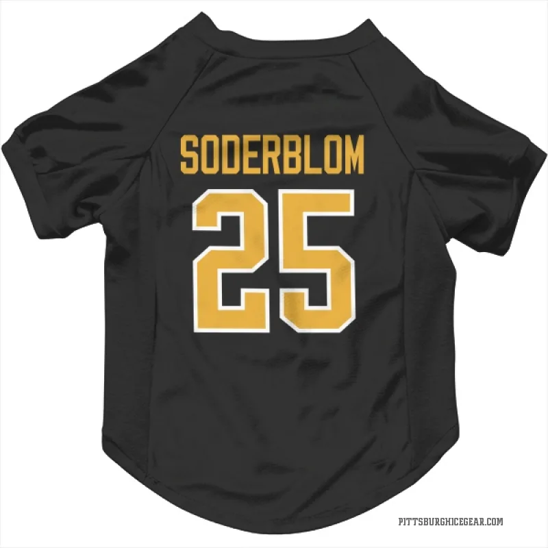 Elmer Soderblom  Black Pittsburgh Penguins  Cat & Dog Pet Jersey