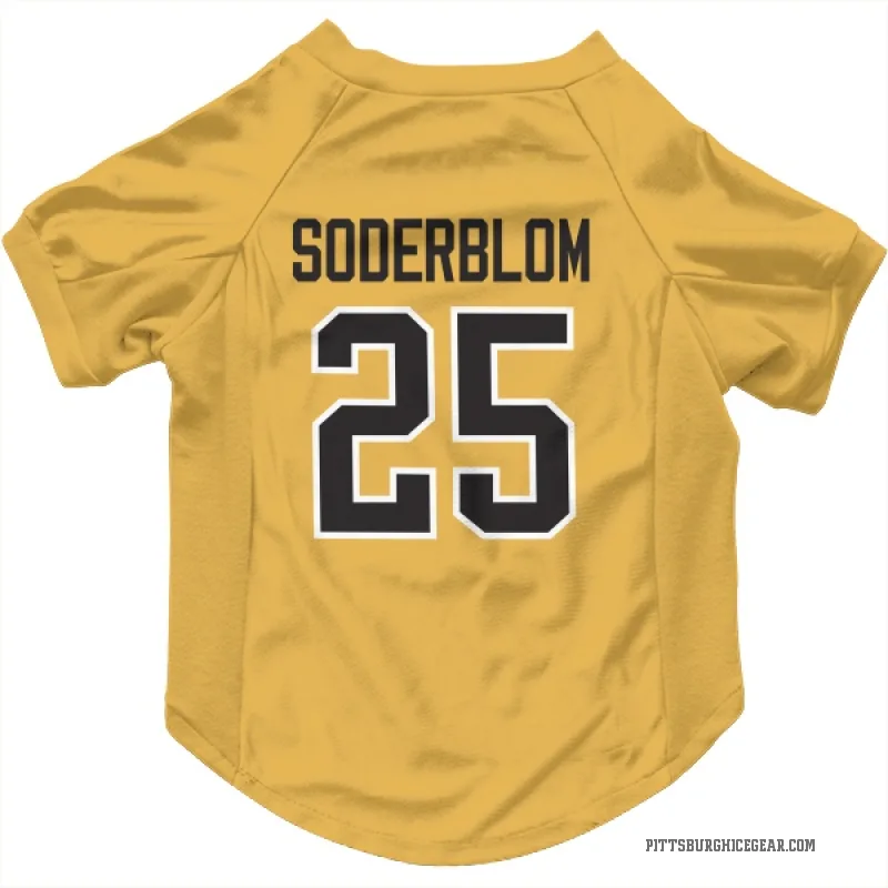 Elmer Soderblom  Gold Pittsburgh Penguins  Cat & Dog Pet Jersey