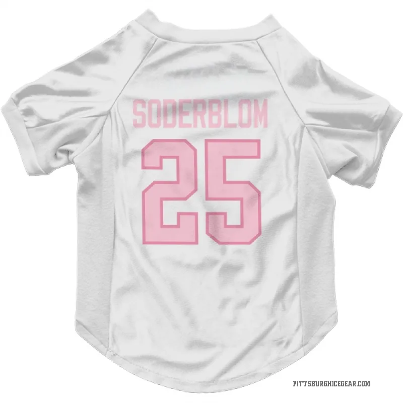 Elmer Soderblom  White Pink Pittsburgh Penguins  Cat & Dog Pet Jersey