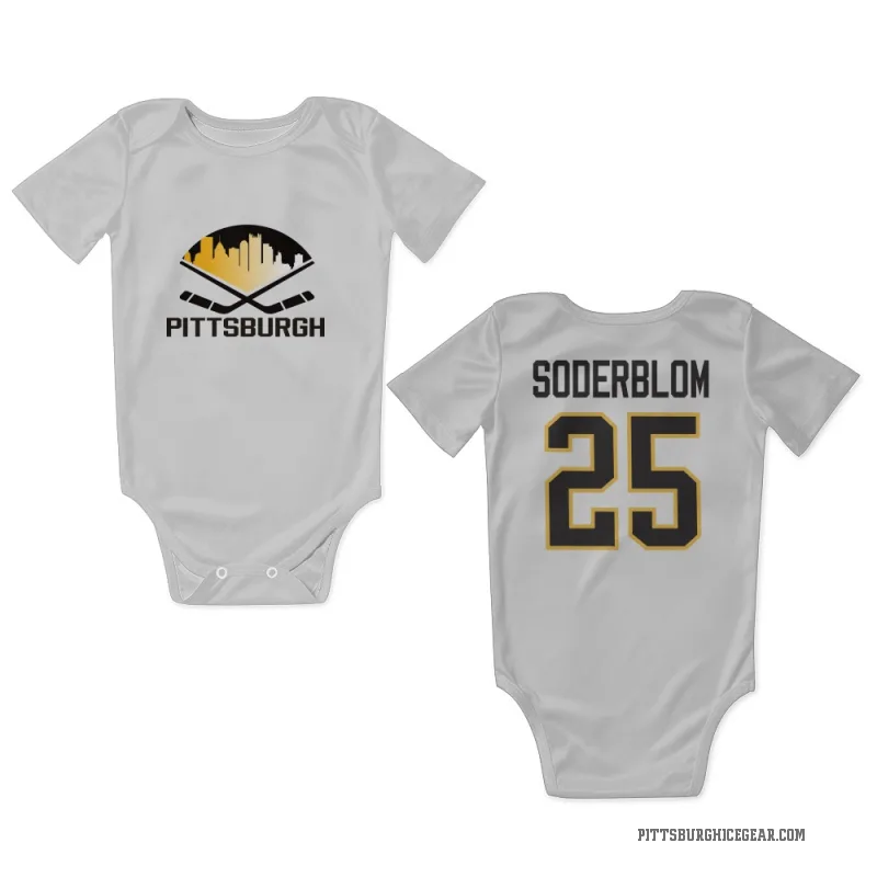 Elmer Soderblom  White Pittsburgh Penguins  Newborn & Infant Bodysuit