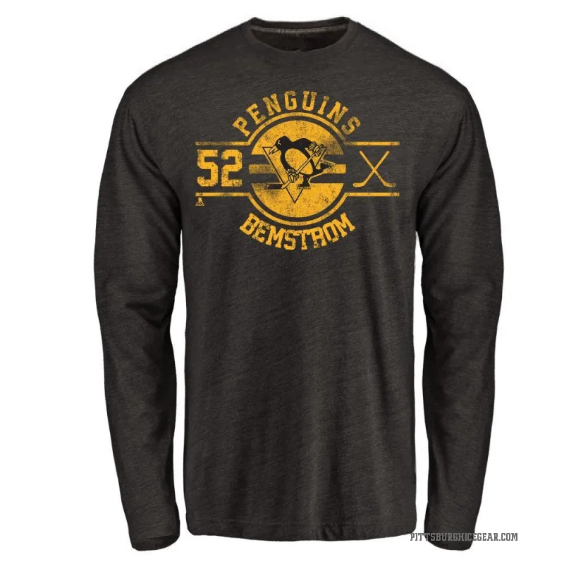 Emil Bemstrom Men's Black Pittsburgh Penguins Insignia Long Sleeve T-Shirt -