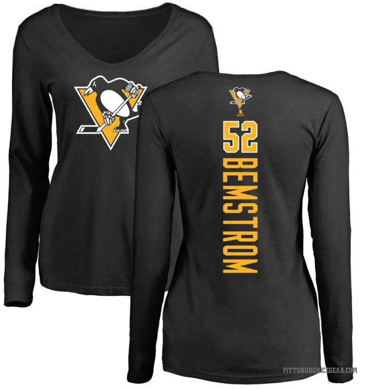 Emil Bemstrom Women's Black Pittsburgh Penguins Backer Long Sleeve T-Shirt -