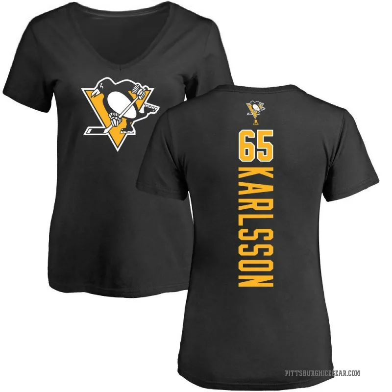Erik Karlsson Women's Black Pittsburgh Penguins Backer T-Shirt -