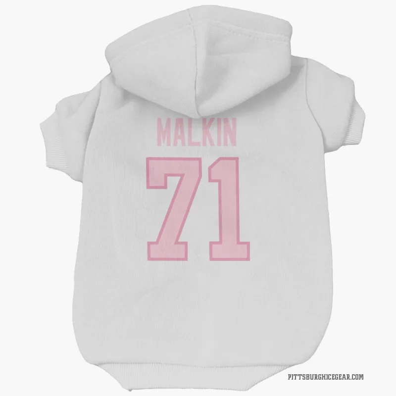 Evgeni Malkin  White Pink Pittsburgh Penguins  Cat & Dog Pet Hoodie