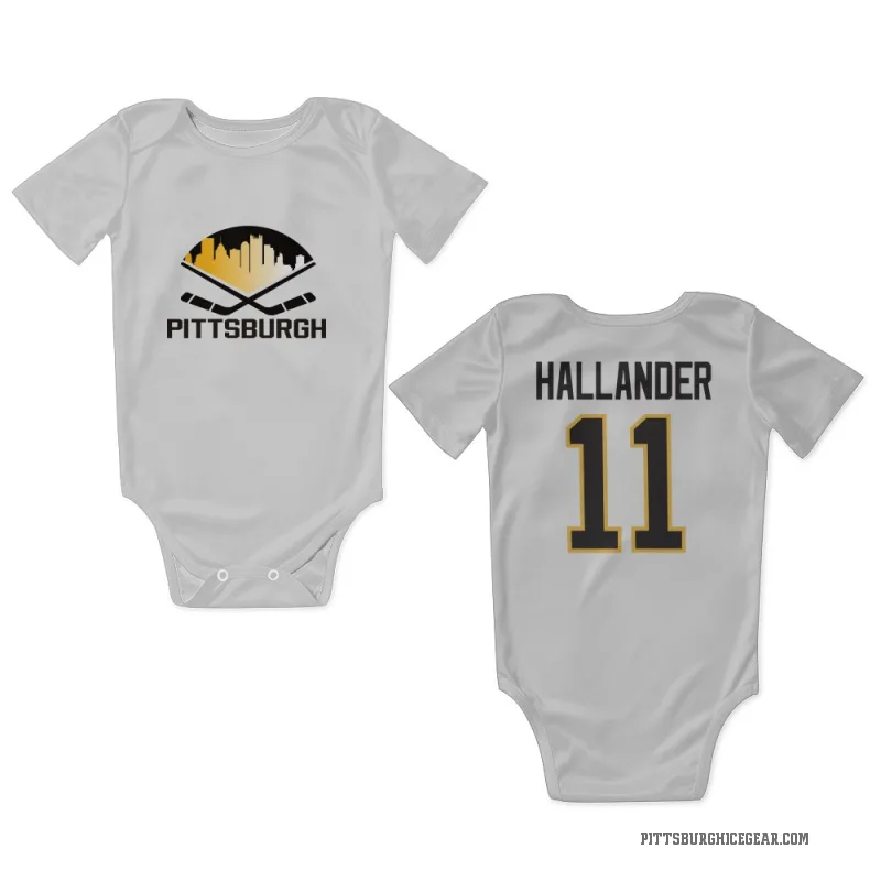 Filip Hallander  White Pittsburgh Penguins  Newborn & Infant Bodysuit