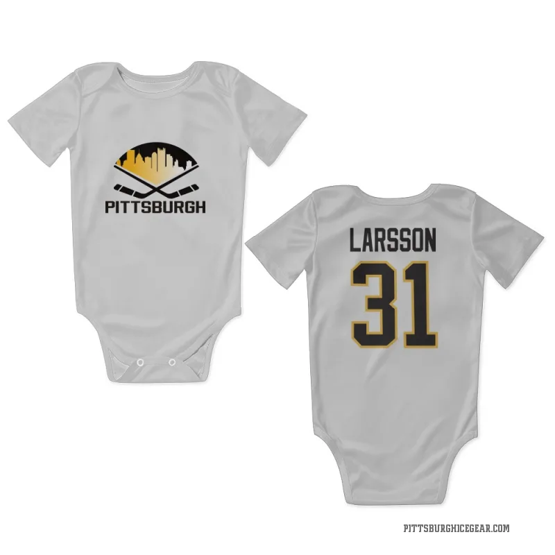 Filip Larsson  White Pittsburgh Penguins  Newborn & Infant Bodysuit
