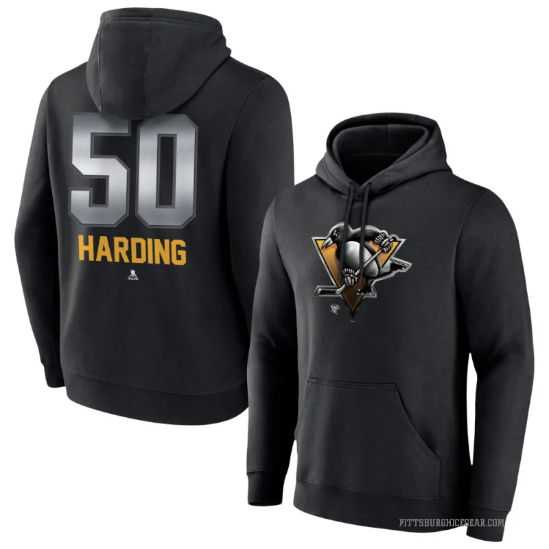 Finn Harding Youth Black Pittsburgh Penguins Branded Midnight Mascot Logo Pullover Hoodie