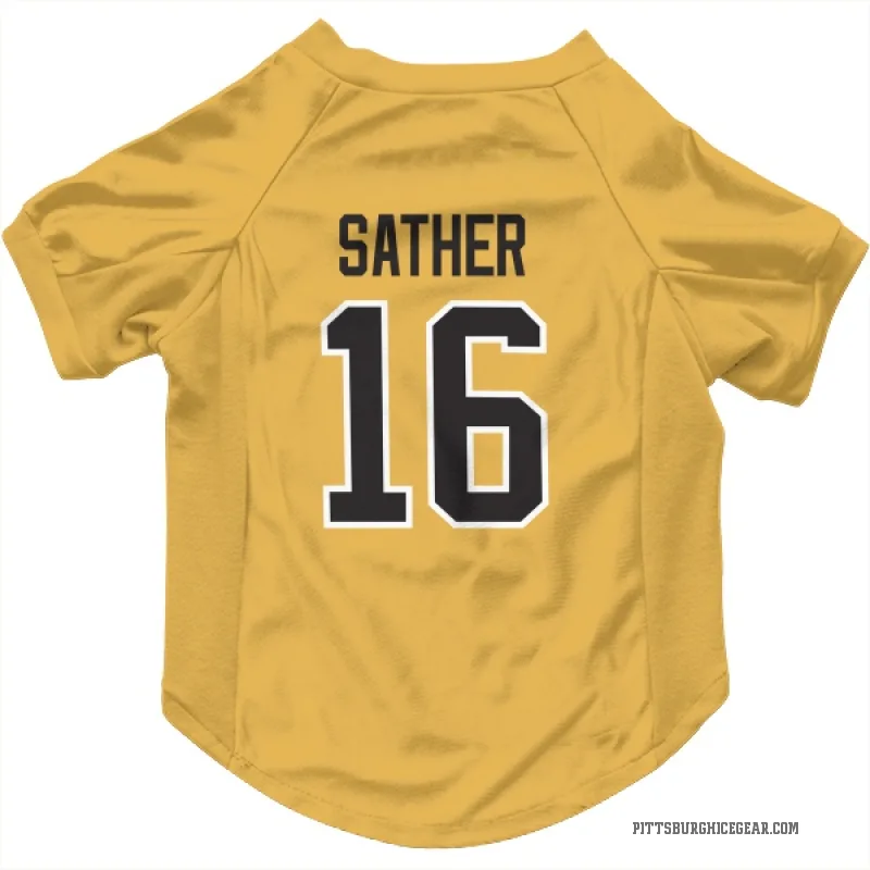 Glen Sather  Gold Pittsburgh Penguins  Cat & Dog Pet Jersey