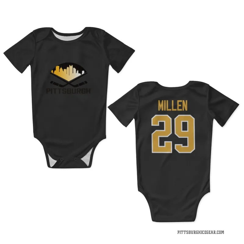 Greg Millen  Black Pittsburgh Penguins  Newborn & Infant Bodysuit