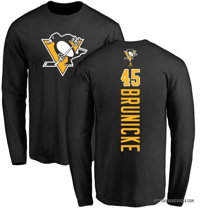 Harrison Brunicke Men's Black Pittsburgh Penguins Backer Long Sleeve T-Shirt -