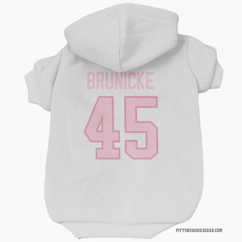Harrison Brunicke  White Pink Pittsburgh Penguins  Cat & Dog Pet Hoodie